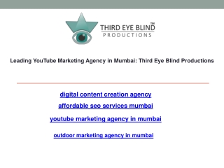 Leading YouTube Marketing Agency in Mumbai Third Eye Blind Productions