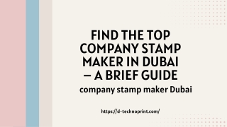 Find the Best Company Stamp Maker in Dubai