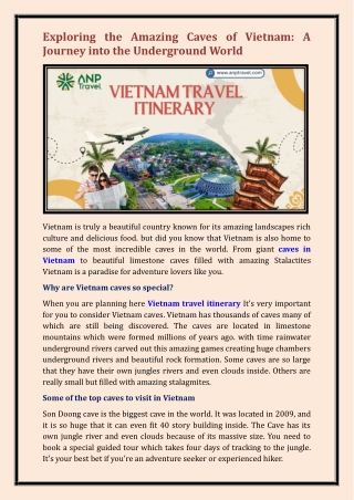 Vietnam travel itinerary
