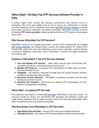 office 24by7 the best top otp services software
