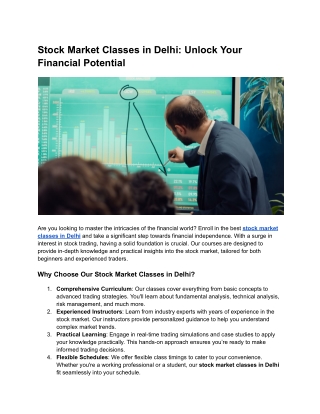 Stock Market Classes in Delhi_ Unlock Your Financial Potential