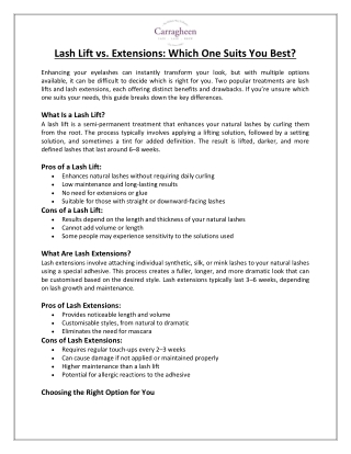 Lash Lift vs. Extensions Which One Suits You Best