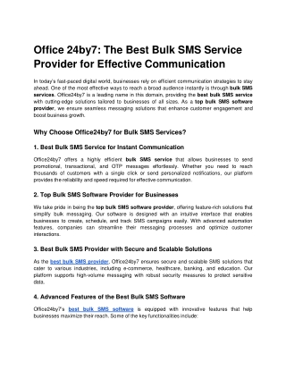 office 24by7 the best bulk sms service provider for effective communication