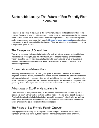 KS Group Feb 4 - Sustainable Luxury_ The Future of Eco-Friendly Flats in Zirakpur