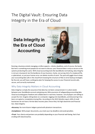 the digital vault ensuring data integrity
