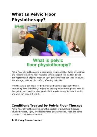 What Is Pelvic Floor Physiotherapy_