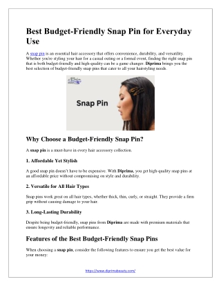 best budget friendly snap pin for everyday use