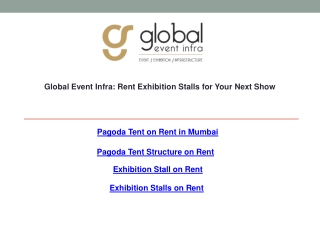 Global Event Infra Rent Exhibition Stalls for Your Next Show