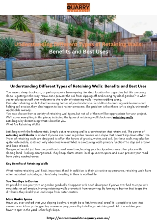 understanding different types of retaining walls