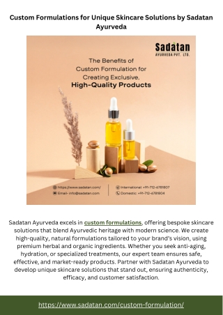 custom formulations for unique skincare solutions
