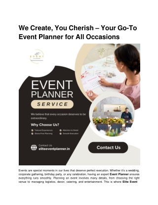 we create you cherish your go to event planner for all occasions