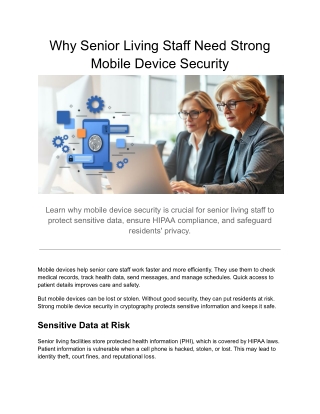 why senior living staff need strong mobile device