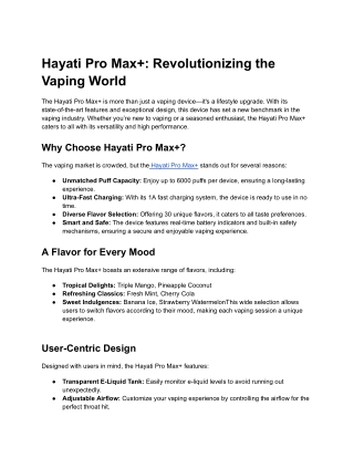 hayati pro max revolutionizing the vaping world
