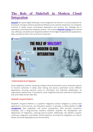 the role of mulesoft in modern cloud integration
