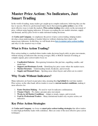 master price action no indicators just smart