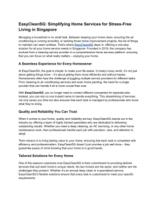 easycleansg simplifying home services for stress