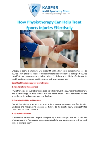 How Physiotherapy Can Help Treat Sports Injuries Effectively