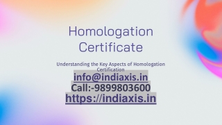 homologation certificate