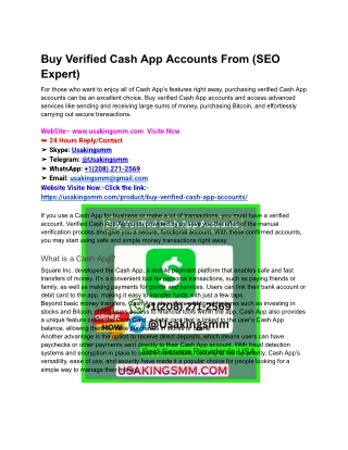Buy Verified Cash App Accounts From (SEO Expert)