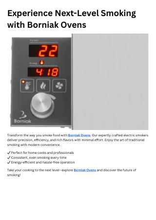 experience next level smoking with borniak ovens