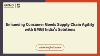 Enhancing Consumer Goods Supply Chain Agility with BMGI India’s Solutions