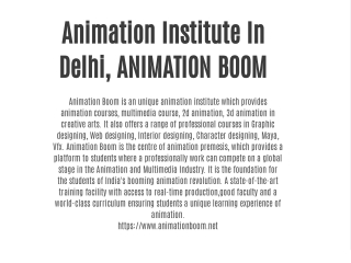 animation institute in delhi animation boom