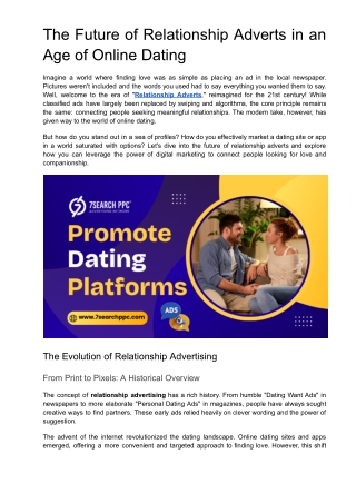 the future of relationship adverts