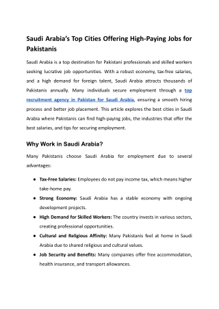 Saudi Arabia’s Top Cities Offering High-Paying Jobs for Pakistanis (1)