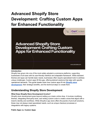 advanced shopify store development crafting