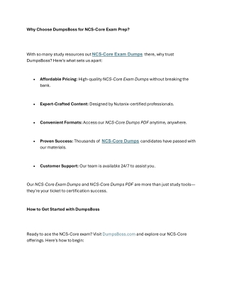 why choose dumpsboss for ncs core exam prep