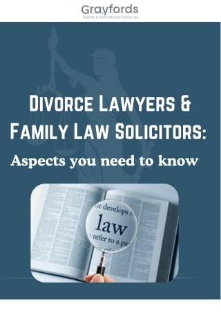 Divorce Lawyers & Family Law Solicitors- Aspects you need to know
