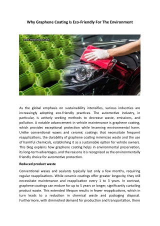 Why Graphene Coating Is Eco Friendly For The Environment