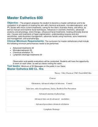 master esthetics 600