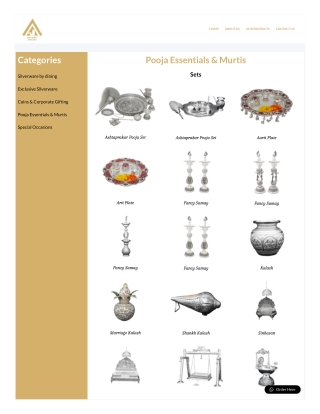 Pooja Essentials & Murtis - Shri Ambica Jewellers | Explore Divine Pooja Essenti
