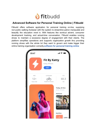advanced software for personal training online
