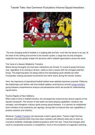 TransferTidesHowCommerceFluctuationsInfluenceSquadInteractions