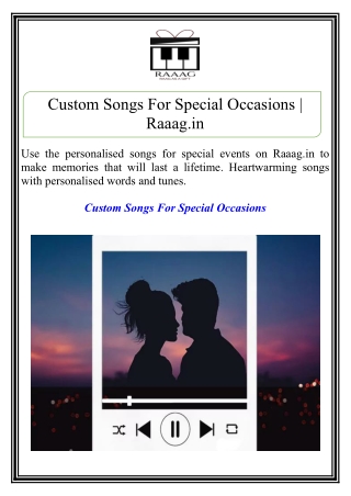 Custom Songs For Special Occasions | Raaag.in