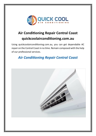 Air Conditioning Repair Central Coast quickcoolairconditioning.com
