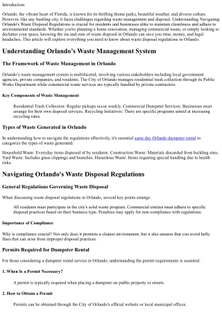 “Navigating Orlando's Waste Disposal Regulations”
