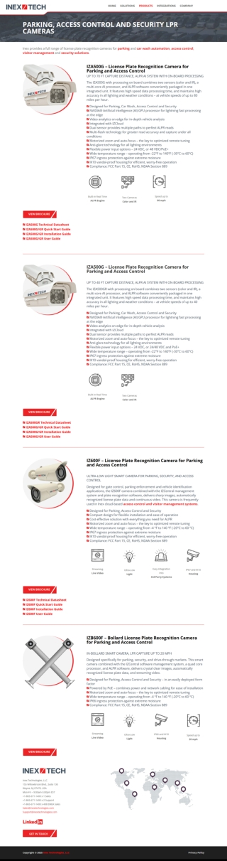 Parking, Access Control and Security LPR Cameras