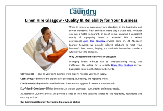 Linen Hire Glasgow - Quality & Reliability for Your Business