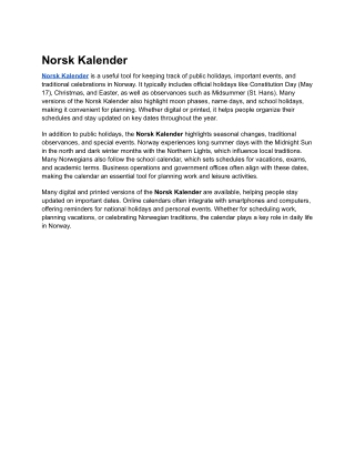 Norsk Kalender