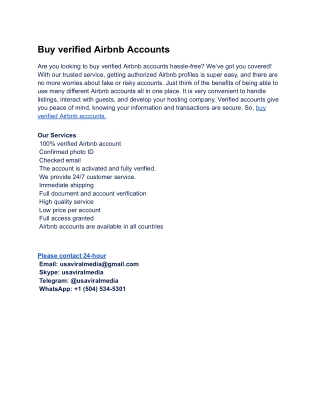 13 Best Site To Buy Verified Airbnb Accounts Host (2025- ...