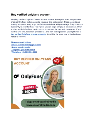 Top 22 Site To Buy Verified Only Fans Accounts Of Trusted ...