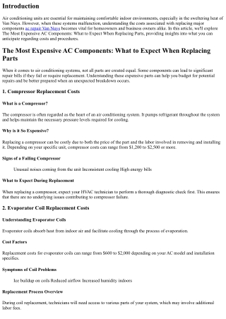 The Most Expensive AC Components: What to Expect When Replacing Parts