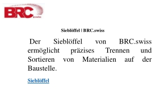 siebl ffel brc swiss