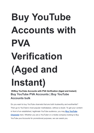 Buy Accounts with PVA Verification (Aged and Instant)