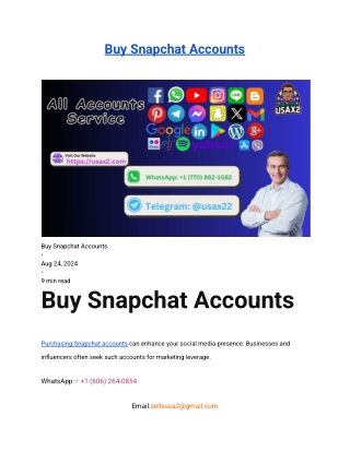 Buy Snapchat Accounts