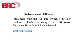 grabenspriessung brc swiss