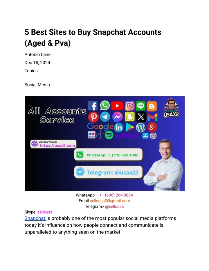 5 best sites to buy snapchat accounts aged pva